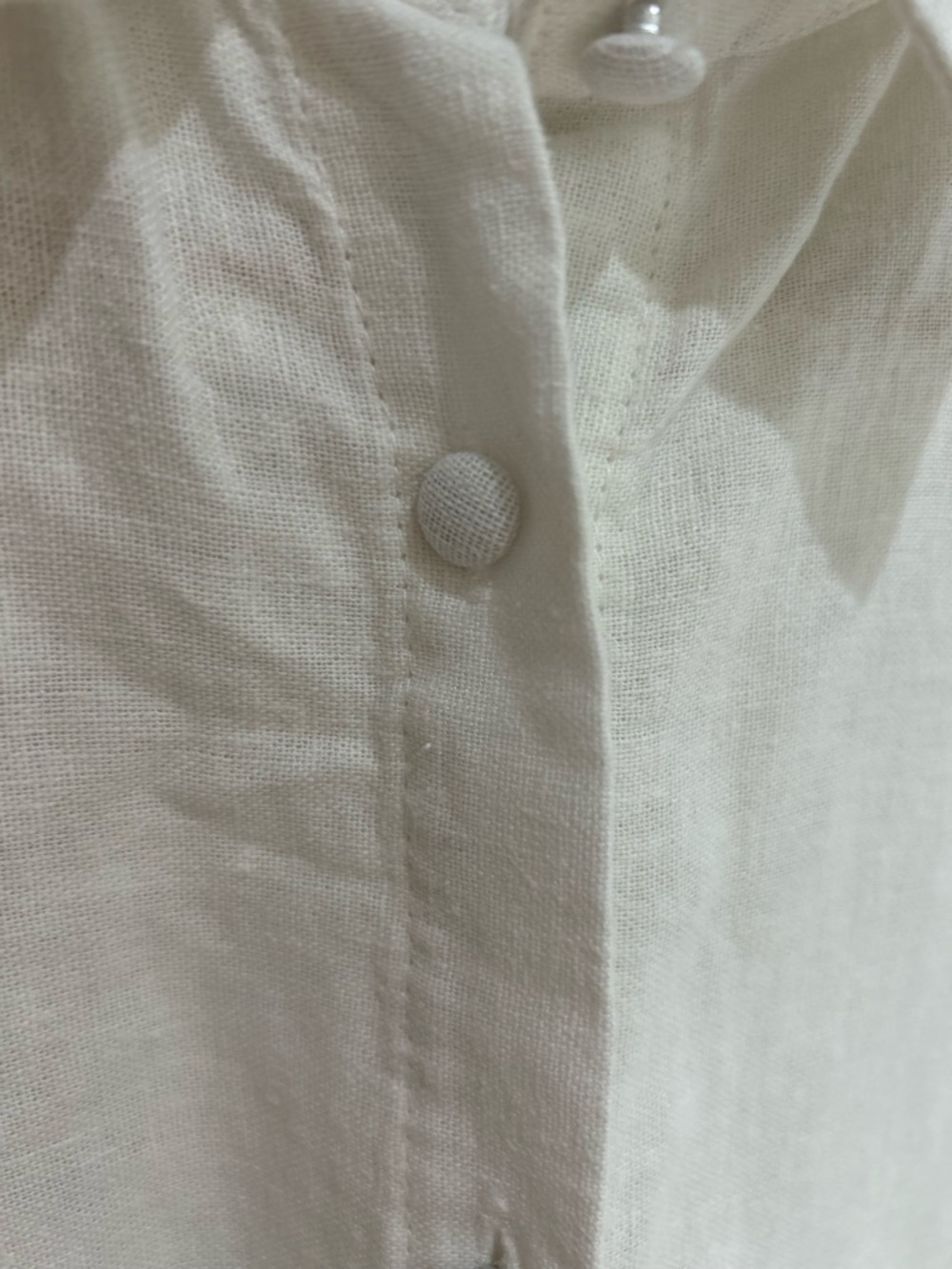 Rachel Zoe Linen Blend Foilage Print Button Down White Shirt Women Size S Earthy - Picture 3 of 10